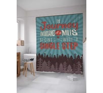 Штора (занавеска) для ванной JoyArty "Путешествие на тысячу миль" из сатена, 180х200 см с крючками, sc_22036