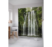 Штора (занавеска) для ванной JoyArty "Быстрый водопад" из сатена, 180х200 см с крючками, sc_21800
