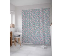 Штора (занавеска) для ванной JoyArty "Поляна розовых роз" из сатена, 180х200 см с крючками, sc_262027