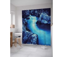 Штора (занавеска) для ванной JoyArty "Лазурная река" из сатена, 180х200 см с крючками, sc_21811