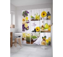 Штора (занавеска) для ванной JoyArty "Спокойный отдых" из сатена, 180х200 см с крючками, sc_21854