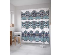 Штора (занавеска) для ванной JoyArty "Полосы фантазий" из сатена, 180х200 см с крючками, sc_21965