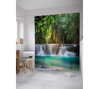 Штора (занавеска) для ванной JoyArty "Природное художество" из сатена, 180х200 см с крючками, sc_21806