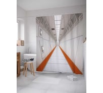 Штора (занавеска) для ванной JoyArty "Новейший коридор" из сатена, 180х200 см с крючками, sc_21662
