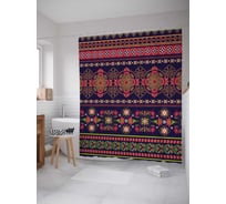 Штора (занавеска) для ванной JoyArty "Старательный рисунок" из сатена, 180х200 см с крючками, sc_21985