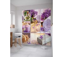 Штора (занавеска) для ванной JoyArty "Вечернее расслабление" из сатена, 180х200 см с крючками, sc_21850