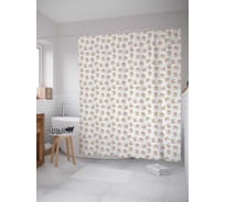 Штора (занавеска) для ванной JoyArty "Весенние букеты роз" из сатена, 180х200 см с крючками, sc_262024