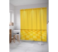 Штора (занавеска) для ванной JoyArty "Яркая клеточная плитка" из сатена, 180х200 см с крючками, sc_21879