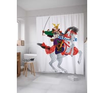 Штора (занавеска) для ванной JoyArty "Императорский всадник" из сатена, 180х200 см с крючками, sc_262424