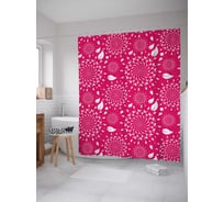 Штора (занавеска) для ванной JoyArty "Круглые вихри" из сатена, 180х200 см с крючками, sc_22142