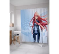 Штора (занавеска) для ванной JoyArty "Стильный шпион" из сатена, 180х200 см с крючками, sc_23811