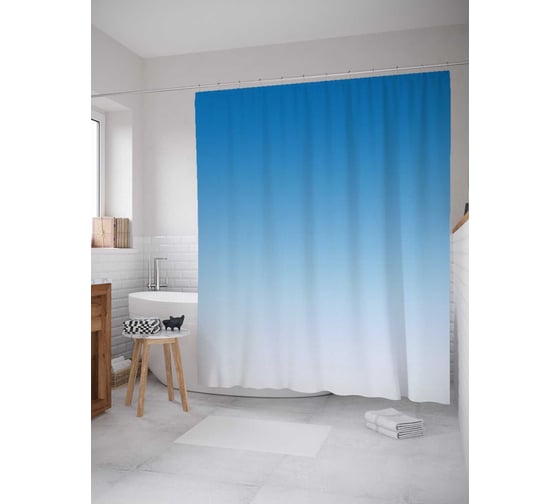 Штора (занавеска) для ванной JoyArty "Небесное переливание" из сатена, 180х200 см с крючками, sc_23575 1