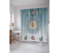 Штора (занавеска) для ванной JoyArty "Солнечный обряд" из сатена, 180х200 см с крючками, sc_23381