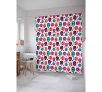 Штора (занавеска) для ванной JoyArty "Украшенный ужас" из сатена, 180х200 см с крючками, sc_26766