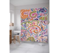 Штора (занавеска) для ванной JoyArty "Пленительные цветы" из сатена, 180х200 см с крючками, sc_2828