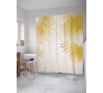 Штора (занавеска) для ванной JoyArty "Цветочная система" из сатена, 180х200 см с крючками, sc_2666