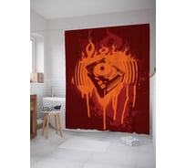 Штора (занавеска) для ванной JoyArty "Музыкальное пламя" из сатена, 180х200 см с крючками, sc_29111