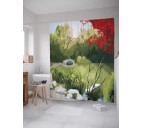 Штора (занавеска) для ванной JoyArty "Чужой мост" из сатена, 180х200 см с крючками, sc_26313