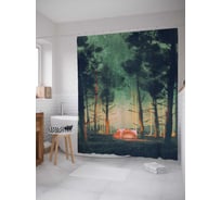 Штора (занавеска) для ванной JoyArty "Вынужденный привал" из сатена, 180х200 см с крючками, sc_23077