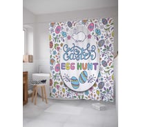 Штора (занавеска) для ванной JoyArty "Пасхальная вывеска" из сатена, 180х200 см с крючками, sc_25686