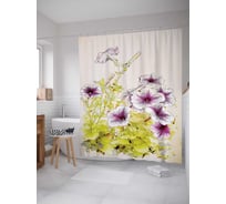 Штора (занавеска) для ванной JoyArty "Сад веры" из сатена, 180х200 см с крючками, sc_2840