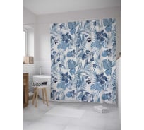 Штора (занавеска) для ванной JoyArty "Призрачные тропики" из сатена, 180х200 см с крючками, sc_36052