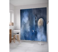 Штора (занавеска) для ванной JoyArty "Лунный замок" из сатена, 180х200 см с крючками, sc_29785