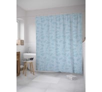 Штора (занавеска) для ванной JoyArty "Наложение пейсли" из сатена, 180х200 см с крючками, sc_32798