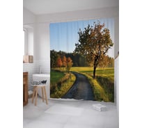 Штора (занавеска) для ванной JoyArty "Утренняя атмосфера" из сатена, 180х200 см с крючками, sc_29777