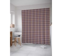 Штора (занавеска) для ванной JoyArty "Мелкая шотландская клетка" из сатена, 180х200 см с крючками, sc_29641