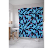 Штора (занавеска) для ванной JoyArty "Голубые короны" из сатена, 180х200 см с крючками, sc_29690