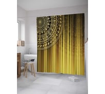 Штора (занавеска) для ванной JoyArty "Круглый ажур в углу" из сатена, 180х200 см с крючками, sc_36140