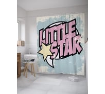 Штора (занавеска) для ванной JoyArty "Небольшая звезда" из сатена, 180х200 см с крючками, sc_39449