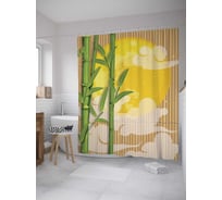Штора (занавеска) для ванной JoyArty "Полуденный бамбук" из сатена, 180х200 см с крючками, sc_32797