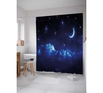 Штора (занавеска) для ванной JoyArty "Лунные облака" из сатена, 180х200 см с крючками, sc_29747