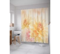 Штора (занавеска) для ванной JoyArty "Цветочная ласка" из сатена, 180х200 см с крючками, sc_29847