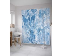 Штора (занавеска) для ванной JoyArty "Мраморный керамин" из сатена, 180х200 см с крючками, sc_33999