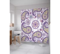 Штора (занавеска) для ванной JoyArty "Лепестковый порядок" из сатена, 180х200 см с крючками, sc_29741