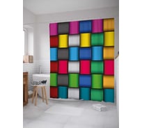 Штора (занавеска) для ванной JoyArty "Атласный переплет" из сатена, 180х200 см с крючками, sc_29810