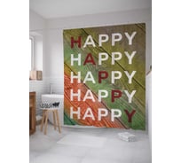 Штора (занавеска) для ванной JoyArty "Счастье" из сатена, 180х200 см с крючками, sc_5244