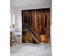 Штора (занавеска) для ванной JoyArty "Сарай Дикого Запада" из сатена, 180х200 см с крючками, sc_37926