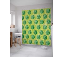 Штора (занавеска) для ванной JoyArty "Овощные шишки" из сатена, 180х200 см с крючками, sc_38915