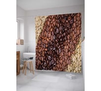 Штора (занавеска) для ванной JoyArty "Фото зерен" из сатена, 180х200 см с крючками, sc_29930
