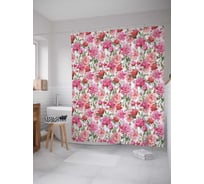 Штора (занавеска) для ванной JoyArty "Сад из роз" из сатена, 180х200 см с крючками, sc_29977