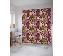 Штора (занавеска) для ванной JoyArty "Современные розы" из сатена, 180х200 см с крючками, sc_29959