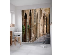 Штора (занавеска) для ванной JoyArty "Двор замка" из сатена, 180х200 см с крючками, sc_29719