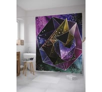 Штора (занавеска) для ванной JoyArty "Космическая призма" из сатена, 180х200 см с крючками, sc_32643