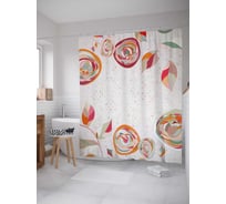 Штора (занавеска) для ванной JoyArty "Вихревые розы" из сатена, 180х200 см с крючками, sc_29733