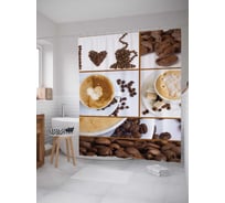 Штора (занавеска) для ванной JoyArty "Для хорошего настроения" из сатена, 180х200 см с крючками, sc_29942