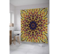 Штора (занавеска) для ванной JoyArty "Мозаичный орнамент" из сатена, 180х200 см с крючками, sc_36118